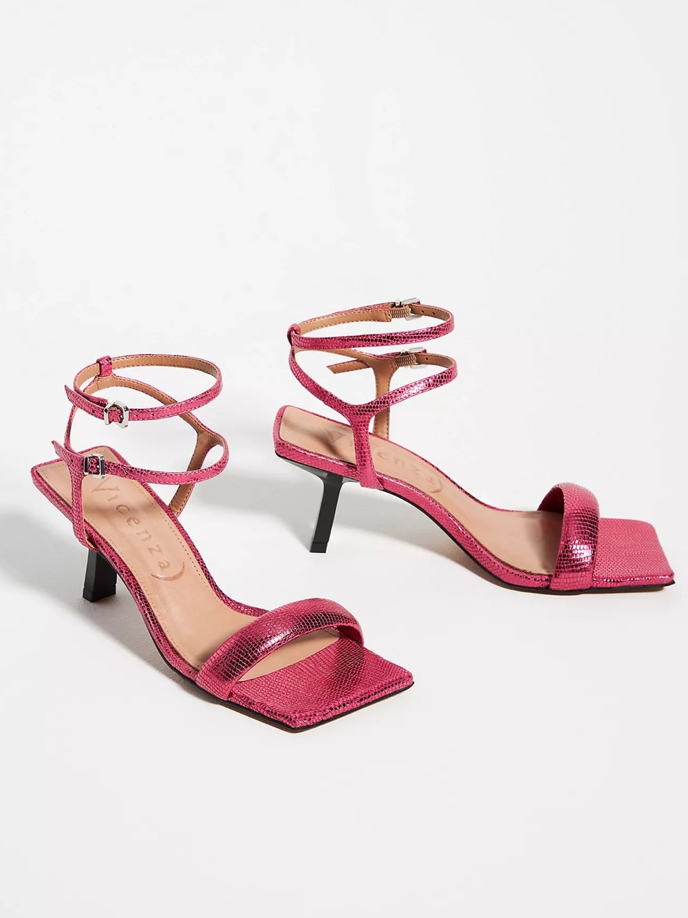 Vicenza Strappy Metallic Heels